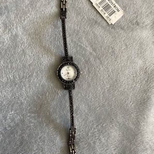 Delicate Black Crystal Watch